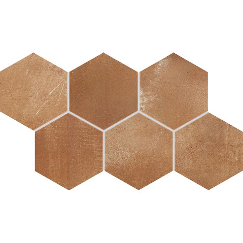 Dekor hex Rako Via 12x7 set 21x37 DDVT8713 VIA dekor 21x37 DDVT8713 mat z reliefem e-kafelek
