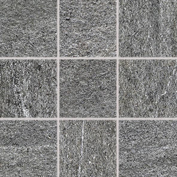 QUARZIT płytka ceramiczna wysokospieczona 10x10 ciemnoszara DAR12738 mat