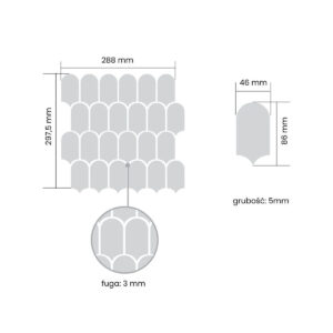 Mozaika Raw Decor Wave Baby Blue 28,8x29,75 LANM mat - obrazek 4