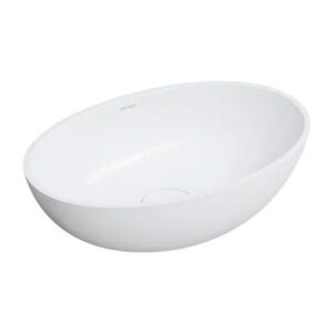 Umywalka nablatowa owalna Omnires Shell M+ biały mat 50x32 cm SHELL500UNBM
